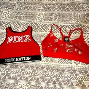 Pink sports bra